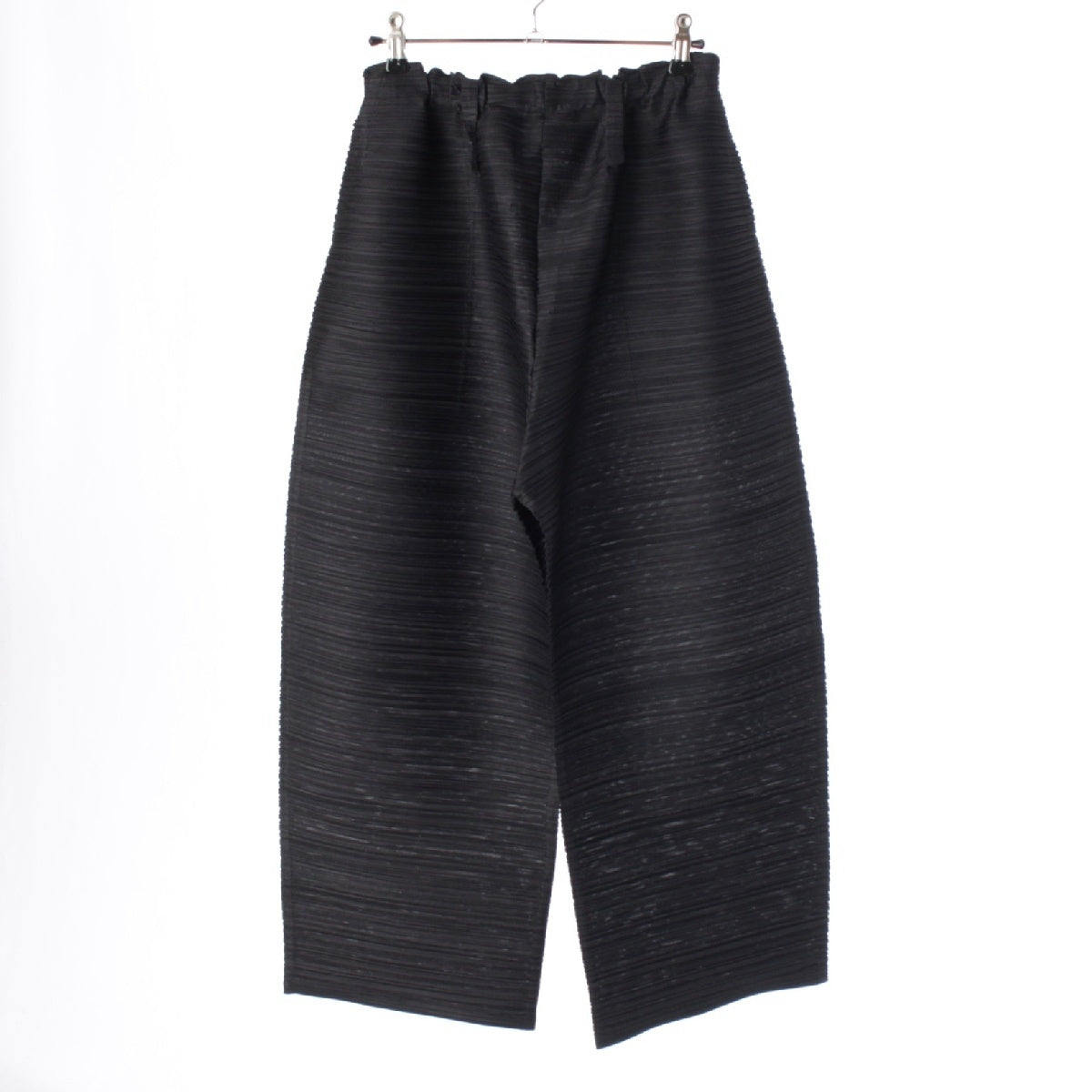 PLEATS PLEASE ISSEY  polyester Border Gathered Waist Wide Pants Bottoms PP83-JF413 black 3