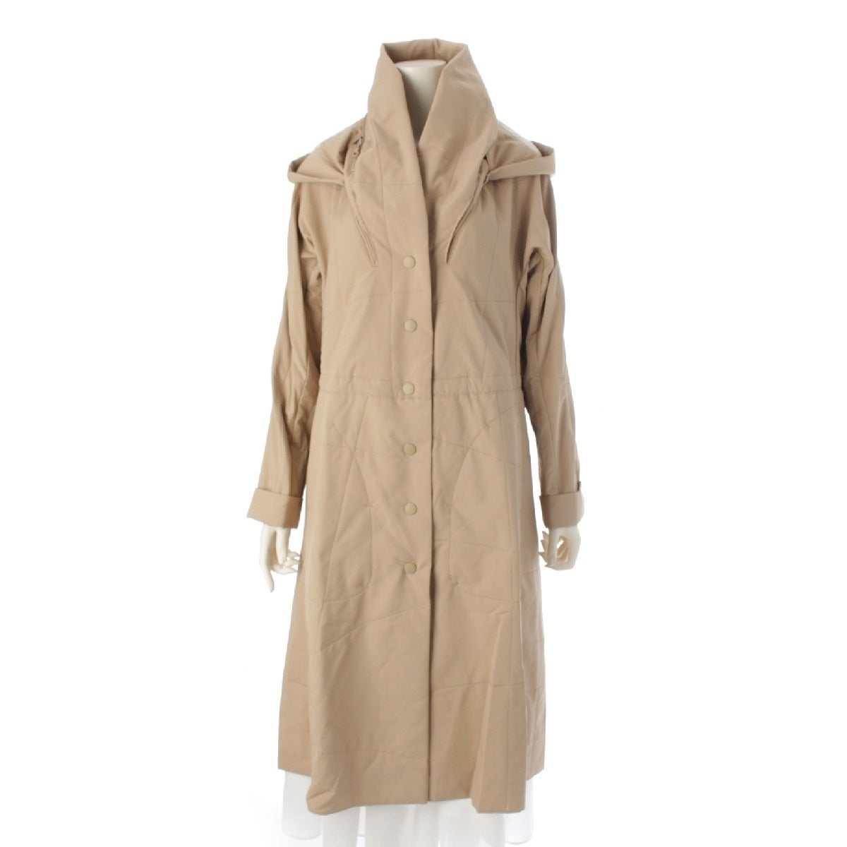 PLEATS PLEASE ISSEY  Shawl collar 2WAY hooded Mod coat outer PP64 ZA892 beige 3