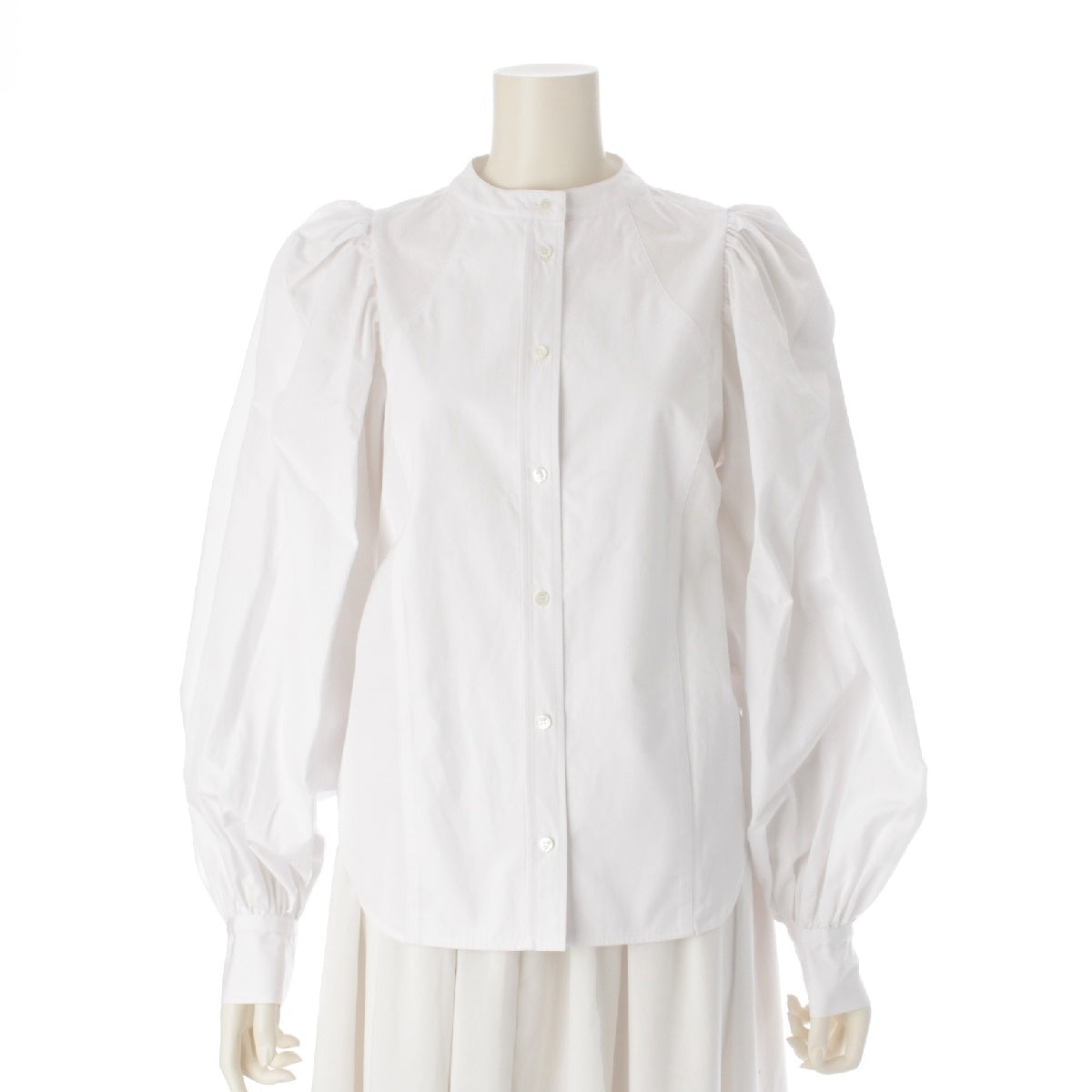 LUDLOW 21AW SWEET PEA cotton Conscious Sleeve blouse Tops shirt 21-LDSP429TP white 1