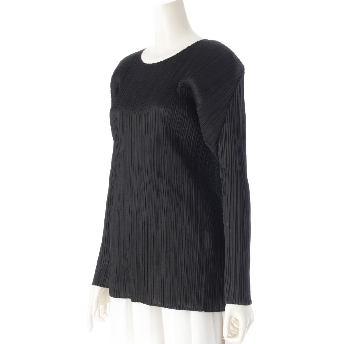 PLEATS PLEASE ISSEY  polyester Long sleeve crew neck Cut tops PP04-JK602 black 4