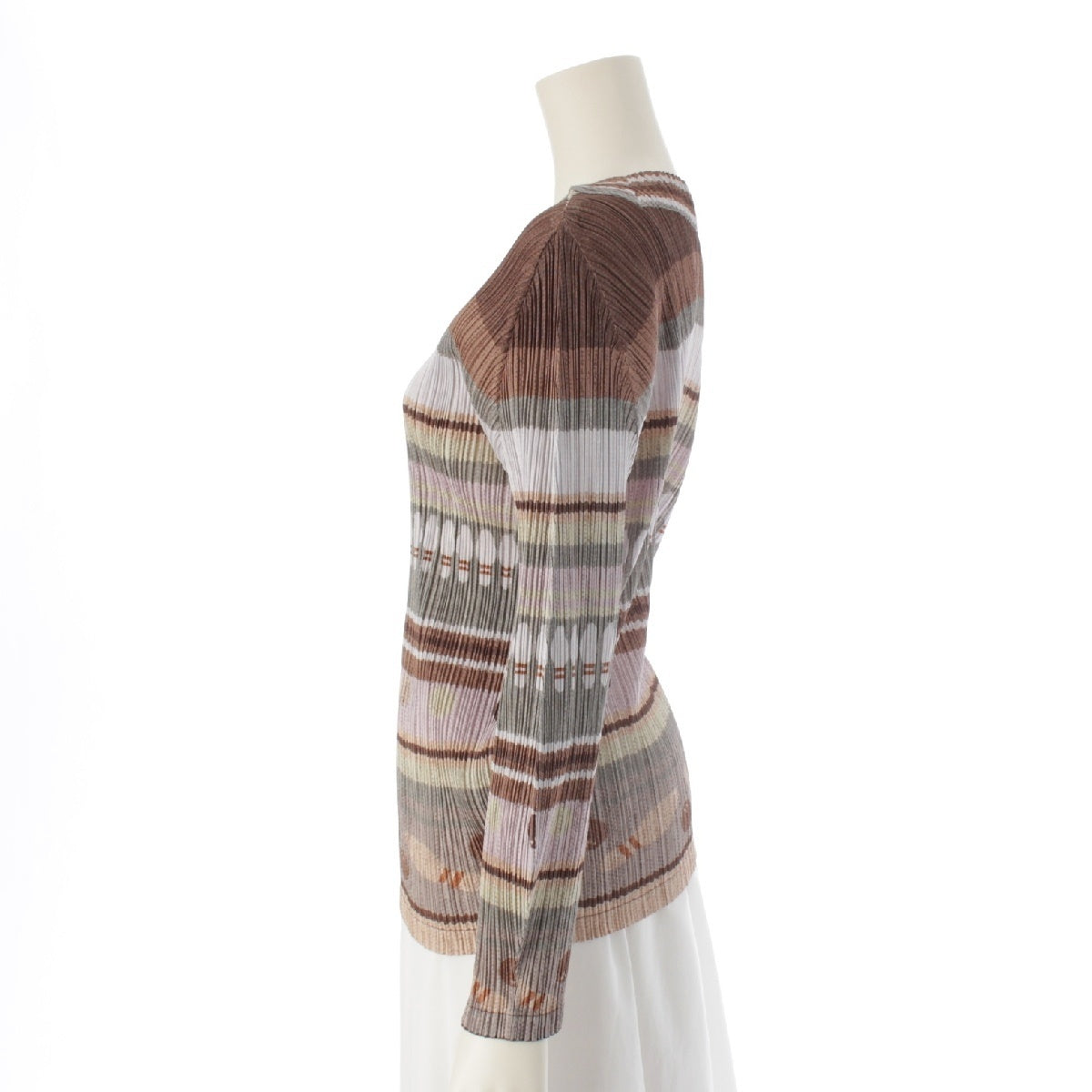 PLEATS PLEASE ISSEY  Bowling Pattern All-over V-neck tops Long sleeve PP73-JK651 multicolor 3