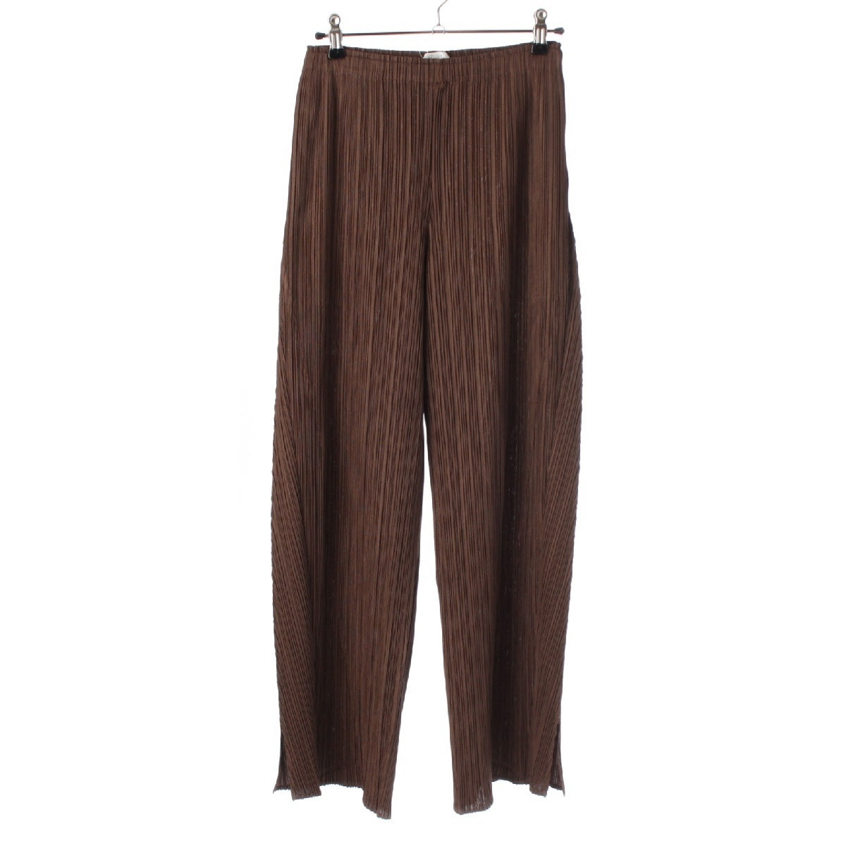 PLEATS PLEASE ISSEY  Wide side slits Pants Bottoms PP71-JF413 Brown 3