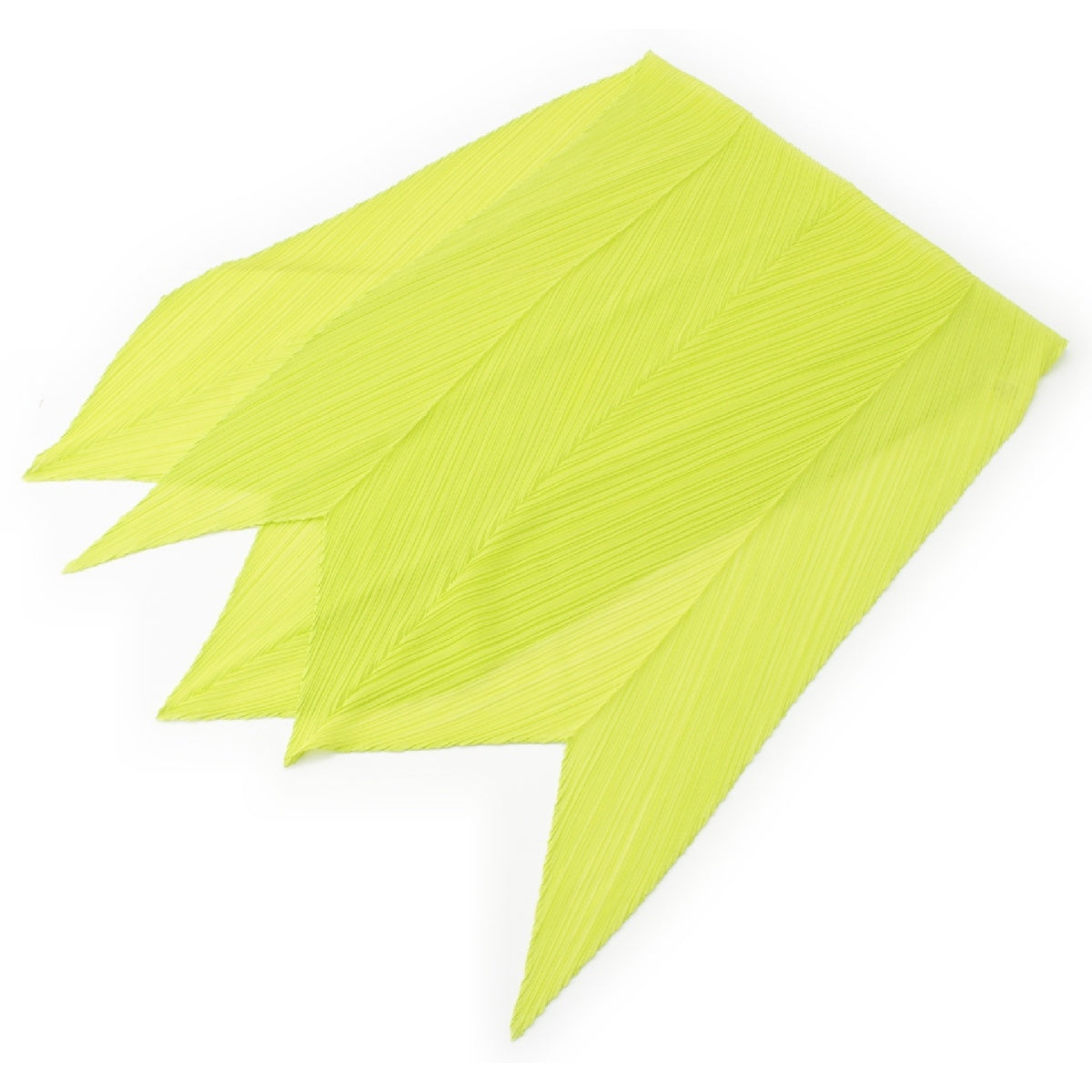 PLEATS PLEASE ISSEY  polyester See-through Diagonal Pleated Stall Capes Tops Accessories PP92-AD111 Neon yellow green
