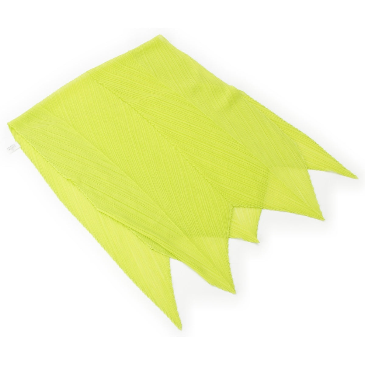 PLEATS PLEASE ISSEY  polyester See-through Diagonal Pleated Stall Capes Tops Accessories PP92-AD111 Neon yellow green