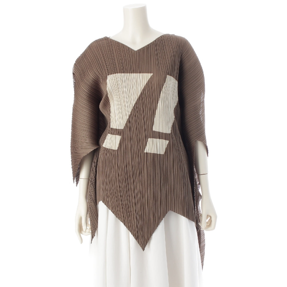 PLEATS PLEASE ISSEY Extension mark !! mark Speech bubble Transformation tops PP71-JK683 khaki F