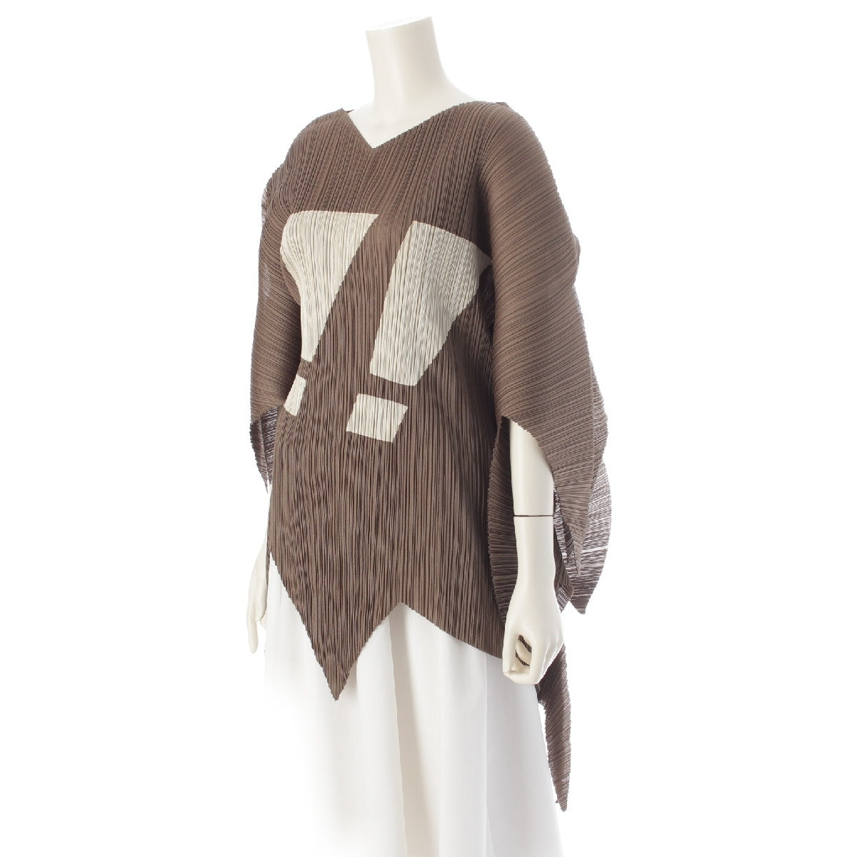 PLEATS PLEASE ISSEY Extension mark !! mark Speech bubble Transformation tops PP71-JK683 khaki F