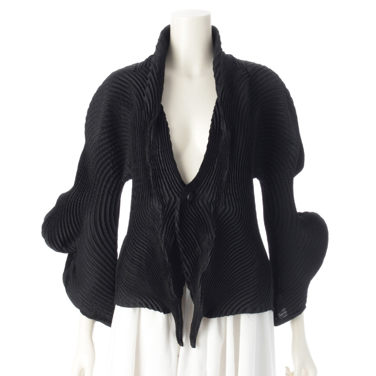 ISSEY MIYAKE 3D Steam Stretch Pleated Deformation 3D Jacket Outer tops IM44 FD514 black 2