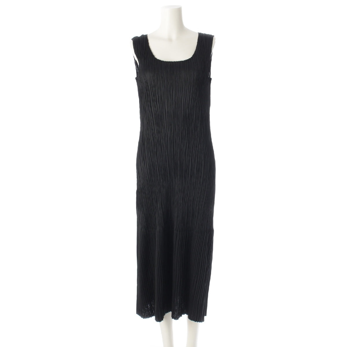 PLEATS PLEASE ISSEY  sleeveless flared one piece dress PP81-JH694 black 4