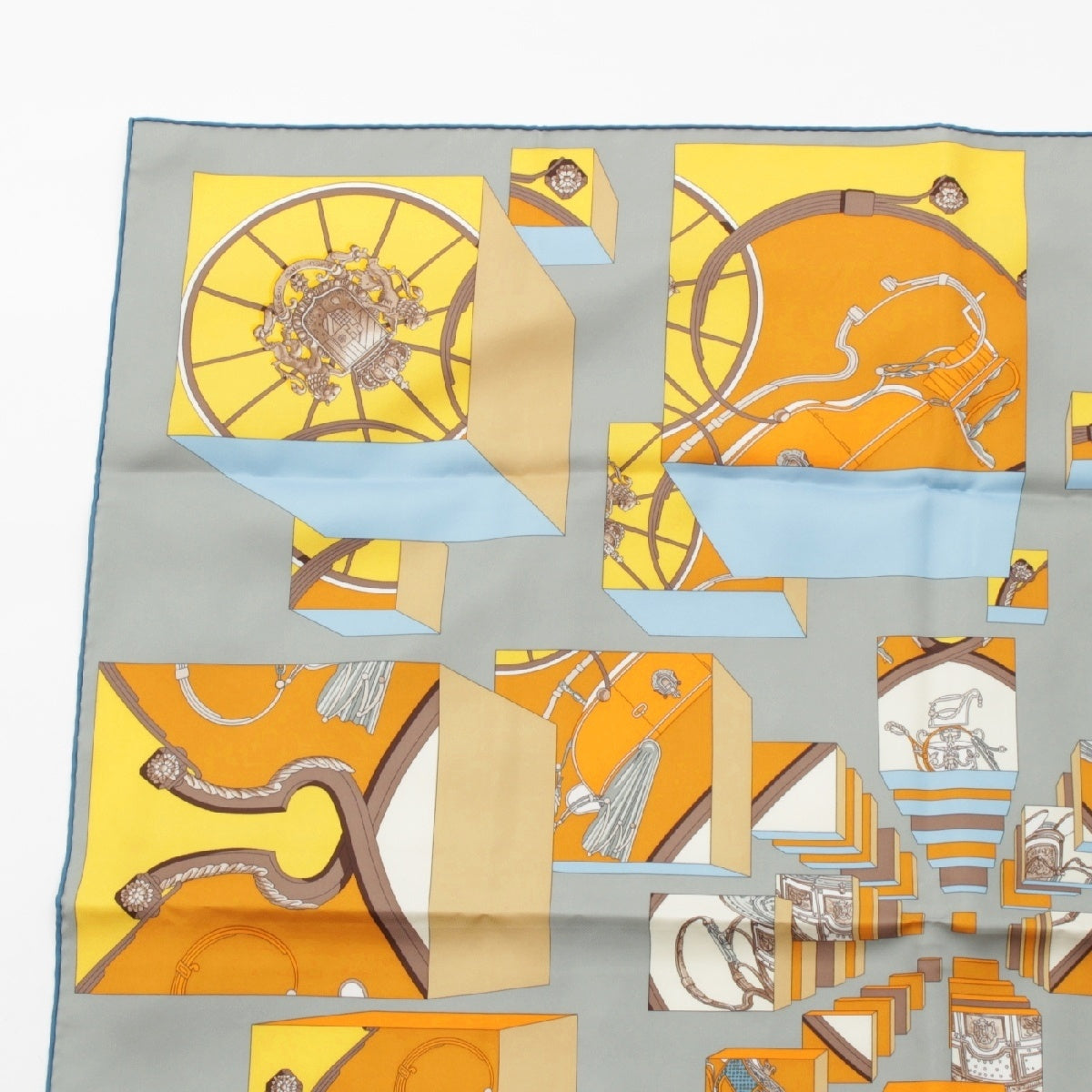 HERMES silk 90 SPRINGS SPRINGS scarf Yellow