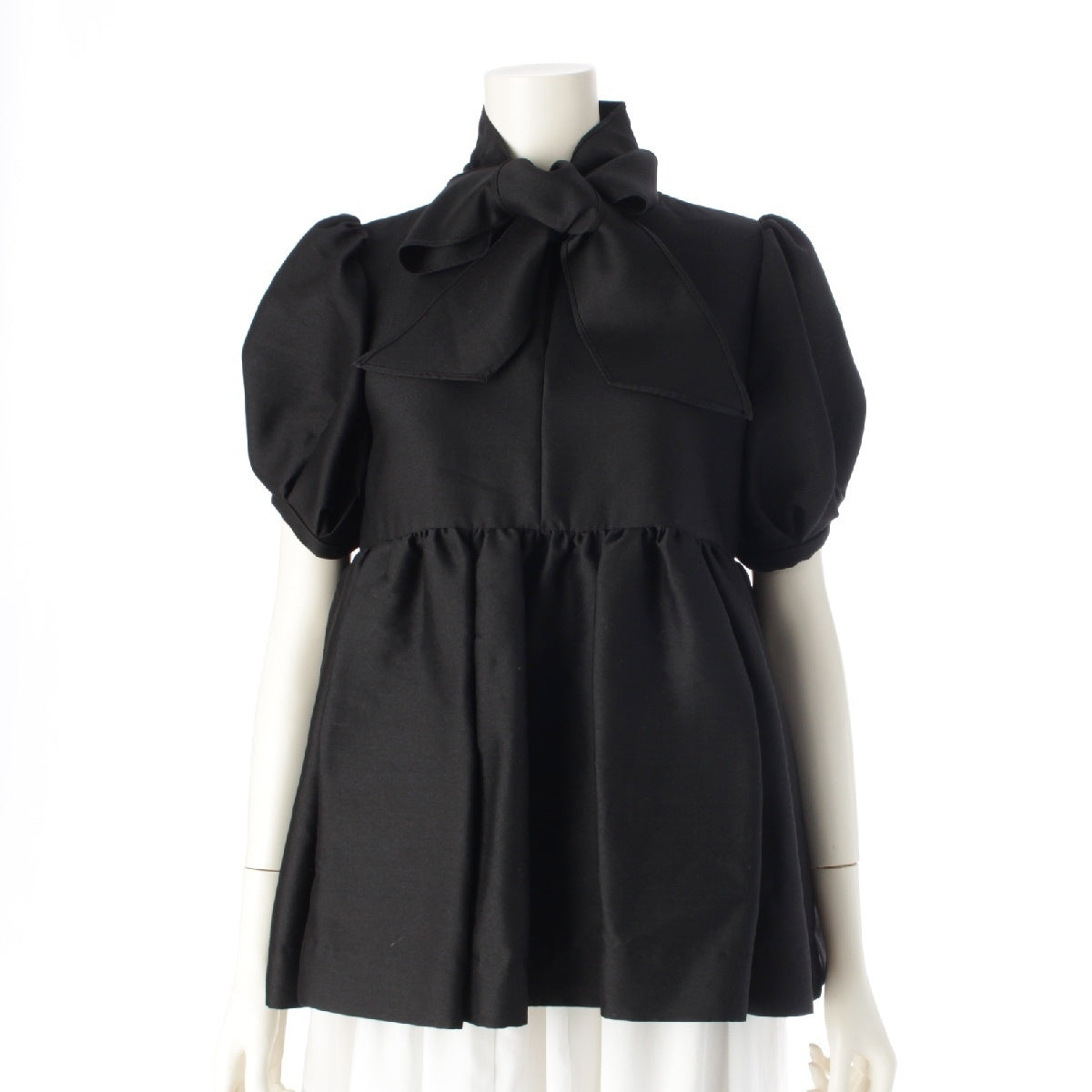 KEINA RITA Bowtie Tuck Gathered blouse Balloon sleeves  KB213‐005 black Free size
