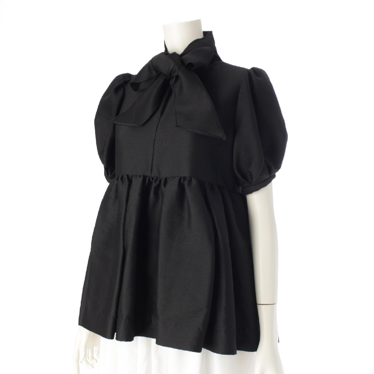 KEINA RITA Bowtie Tuck Gathered blouse Balloon sleeves  KB213‐005 black Free size