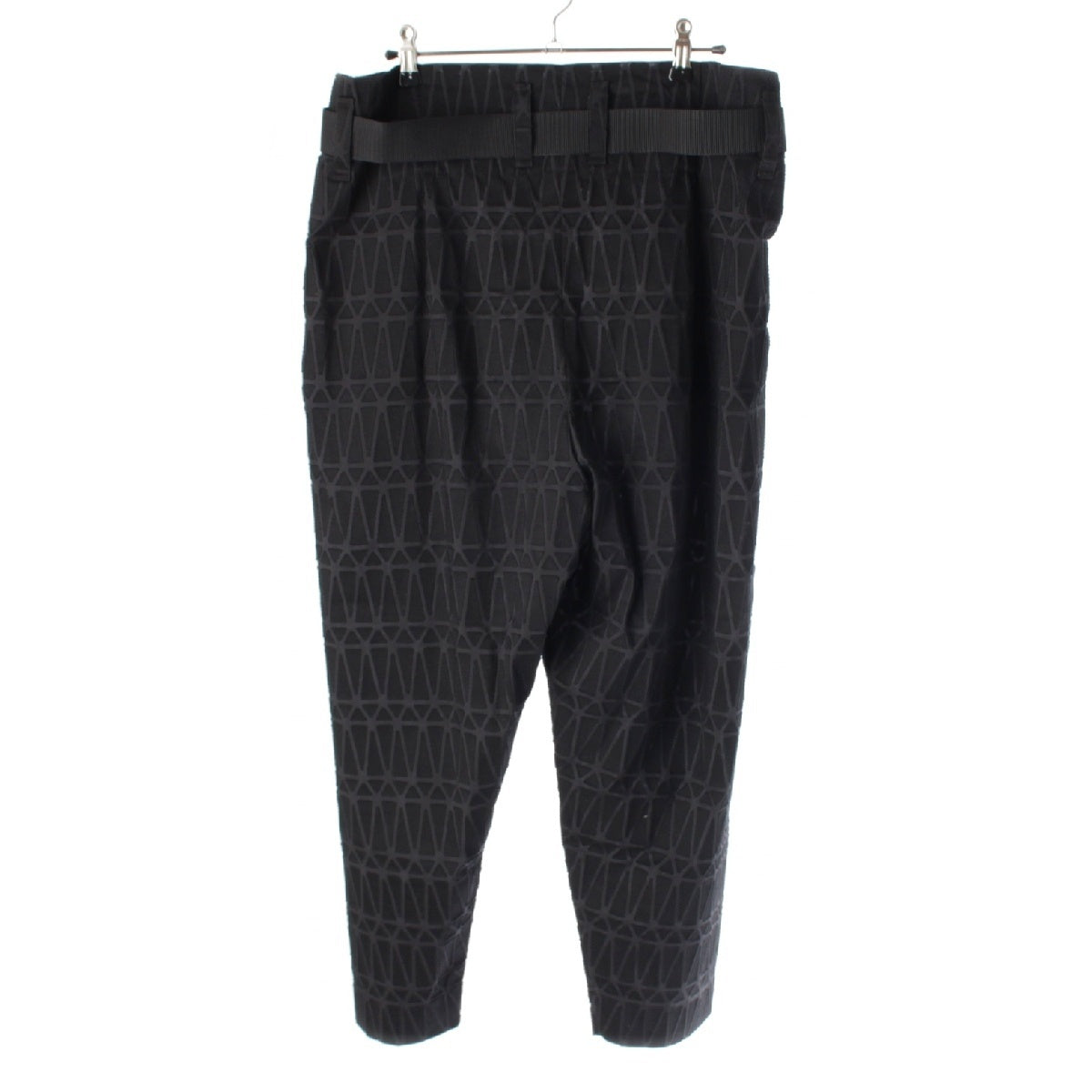 ISSEY MIYAKE Polyester cotton Cut & Stick Lucent Belted Pants Slacks Bottoms IM72FF528 black 2