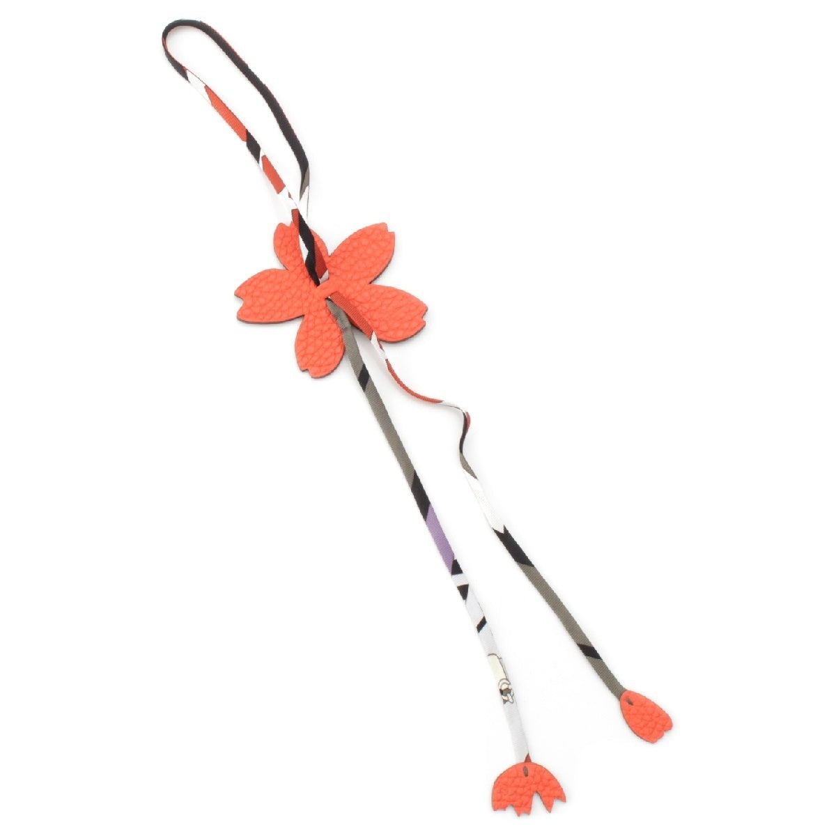 HERMES Petit Ash Taurillon Clemence Chevre Mysole Sakura for bags charm Accessories Straps Brown orange