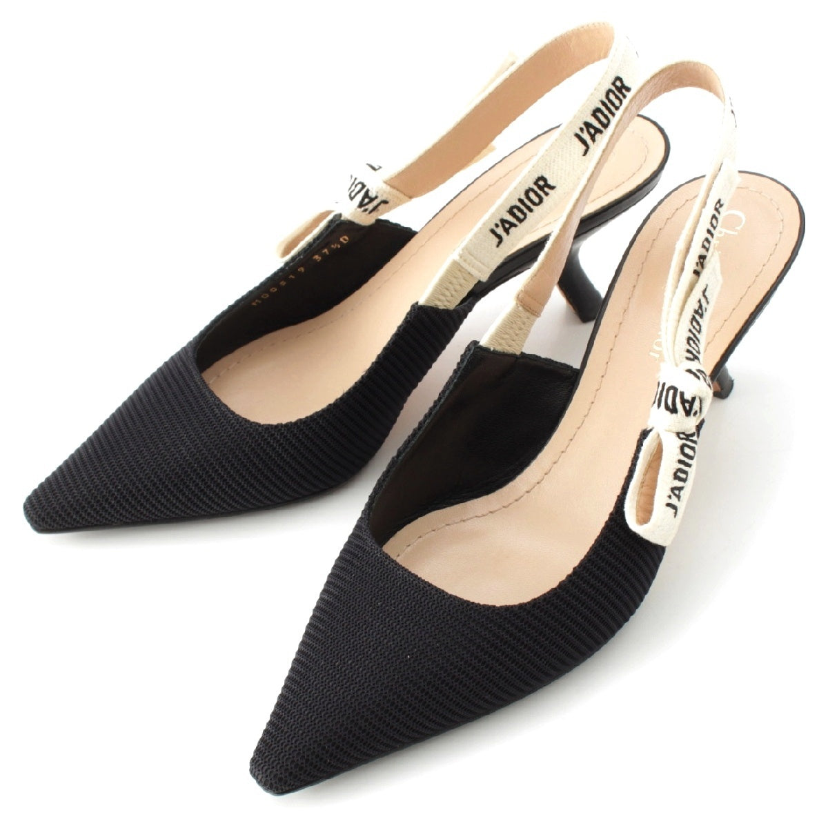 Christian Dior mesh J'ADIOR slingback heels Sandals Pumps shoes KCC201TFLS900 Black 37 1/2