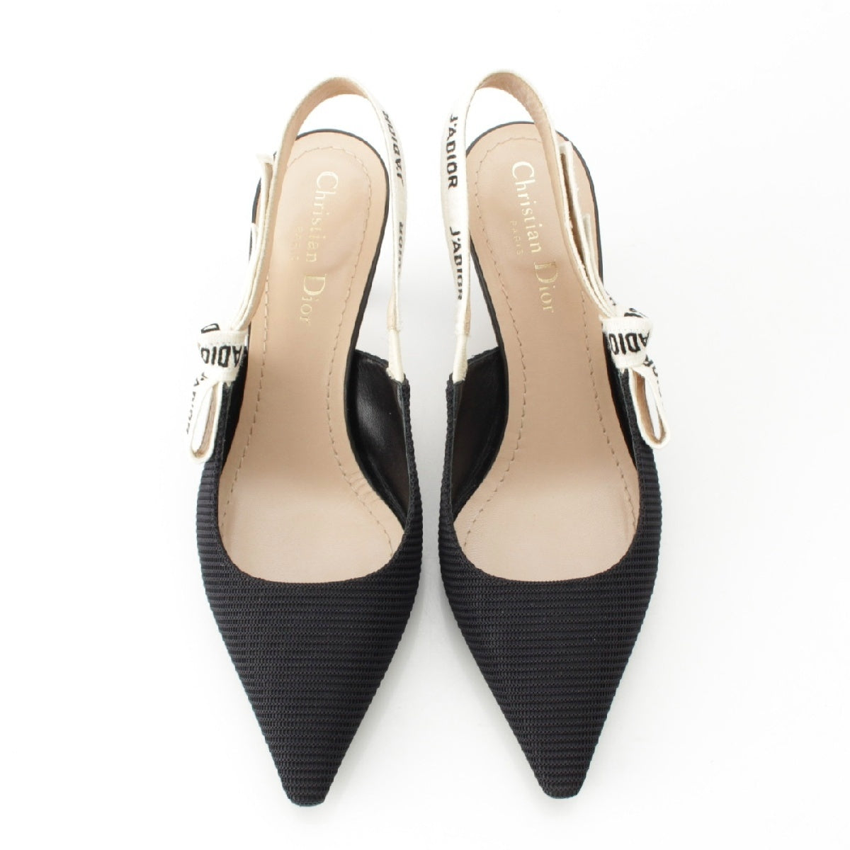 Christian Dior mesh J'ADIOR slingback heels Sandals Pumps shoes KCC201TFLS900 Black 37 1/2