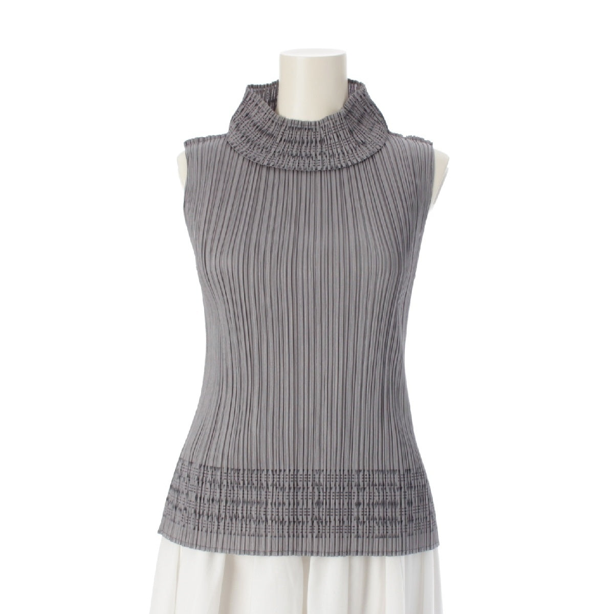 PLEATS PLEASE ISSEY  Print Sleeveless High Neck Cut tops P73-JK601 gray 3