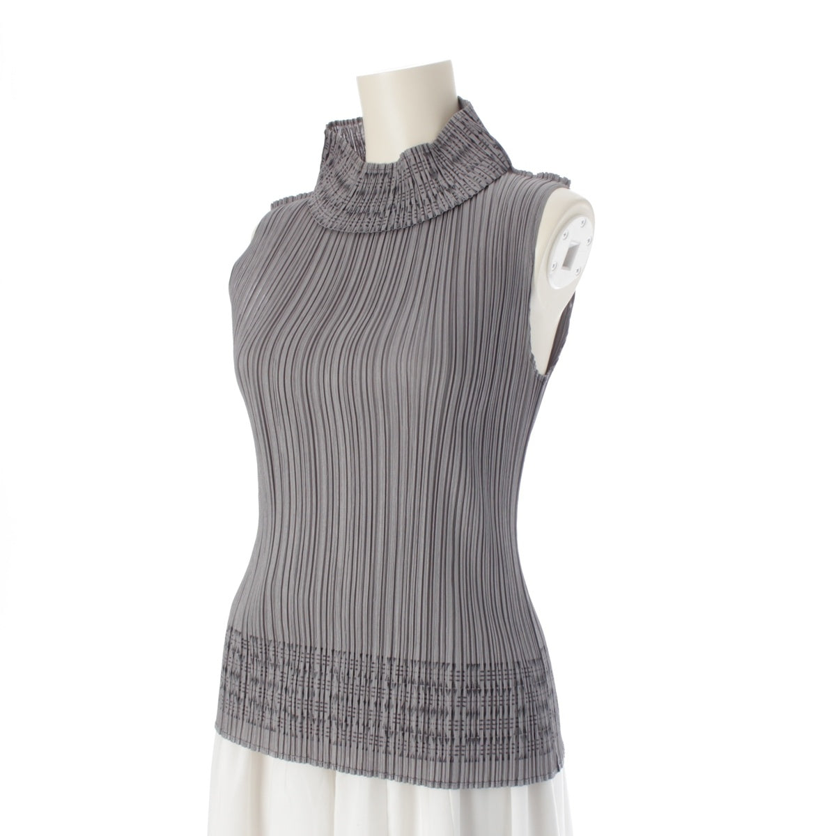PLEATS PLEASE ISSEY  Print Sleeveless High Neck Cut tops P73-JK601 gray 3