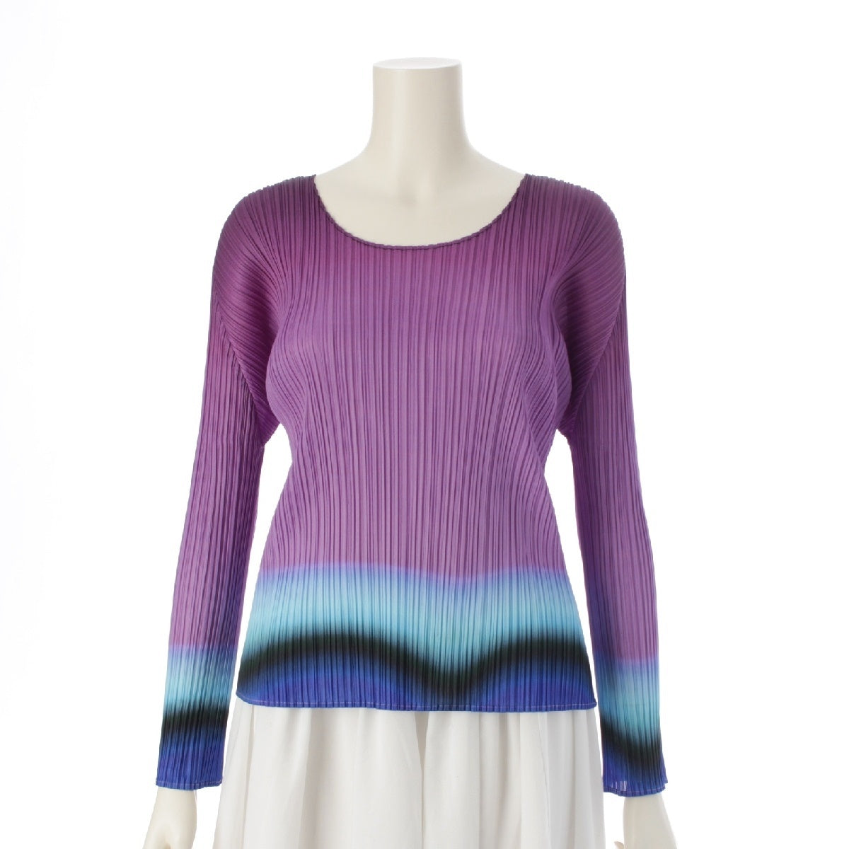 PLEATS PLEASE ISSEY  Stitching Long Sleeves Crew Neck Cut tops PP23-JK735 Multi-color gradient 3