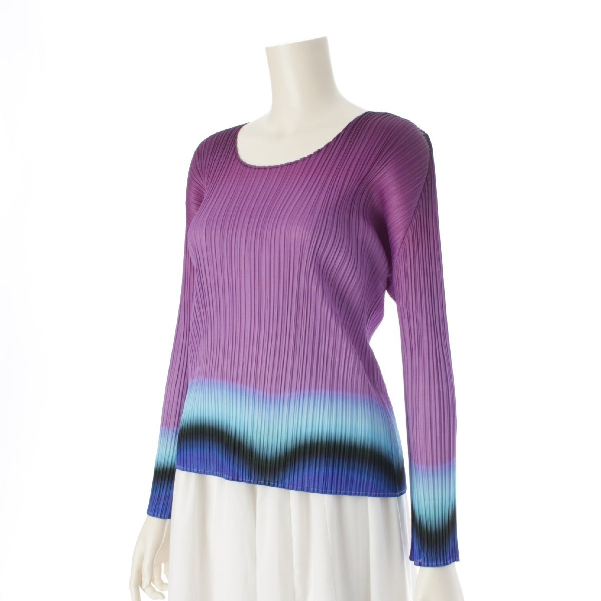 PLEATS PLEASE ISSEY  Stitching Long Sleeves Crew Neck Cut tops PP23-JK735 Multi-color gradient 3