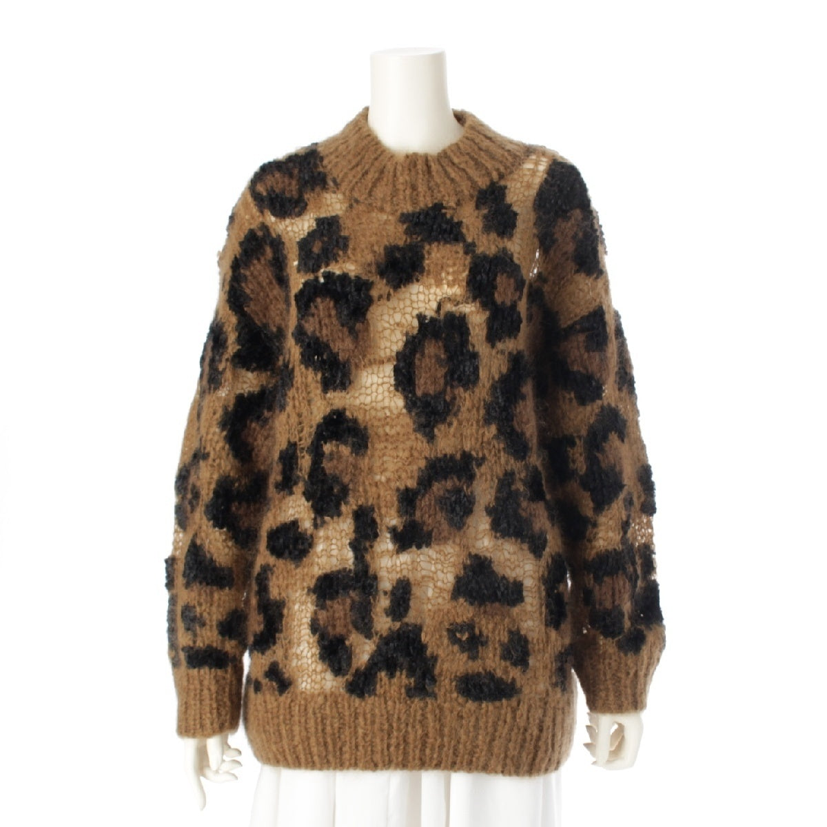 JUNYA WATANABE COMME des GARCONS 22AW Leopard Pattern Pullover Knit sweater tops JJ-N022 Brown S