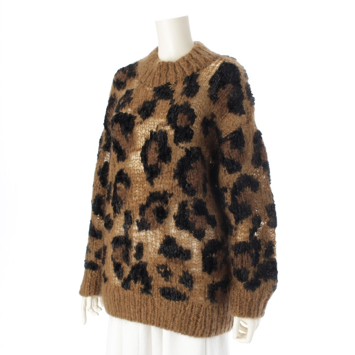 JUNYA WATANABE COMME des GARCONS 22AW Leopard Pattern Pullover Knit sweater tops JJ-N022 Brown S
