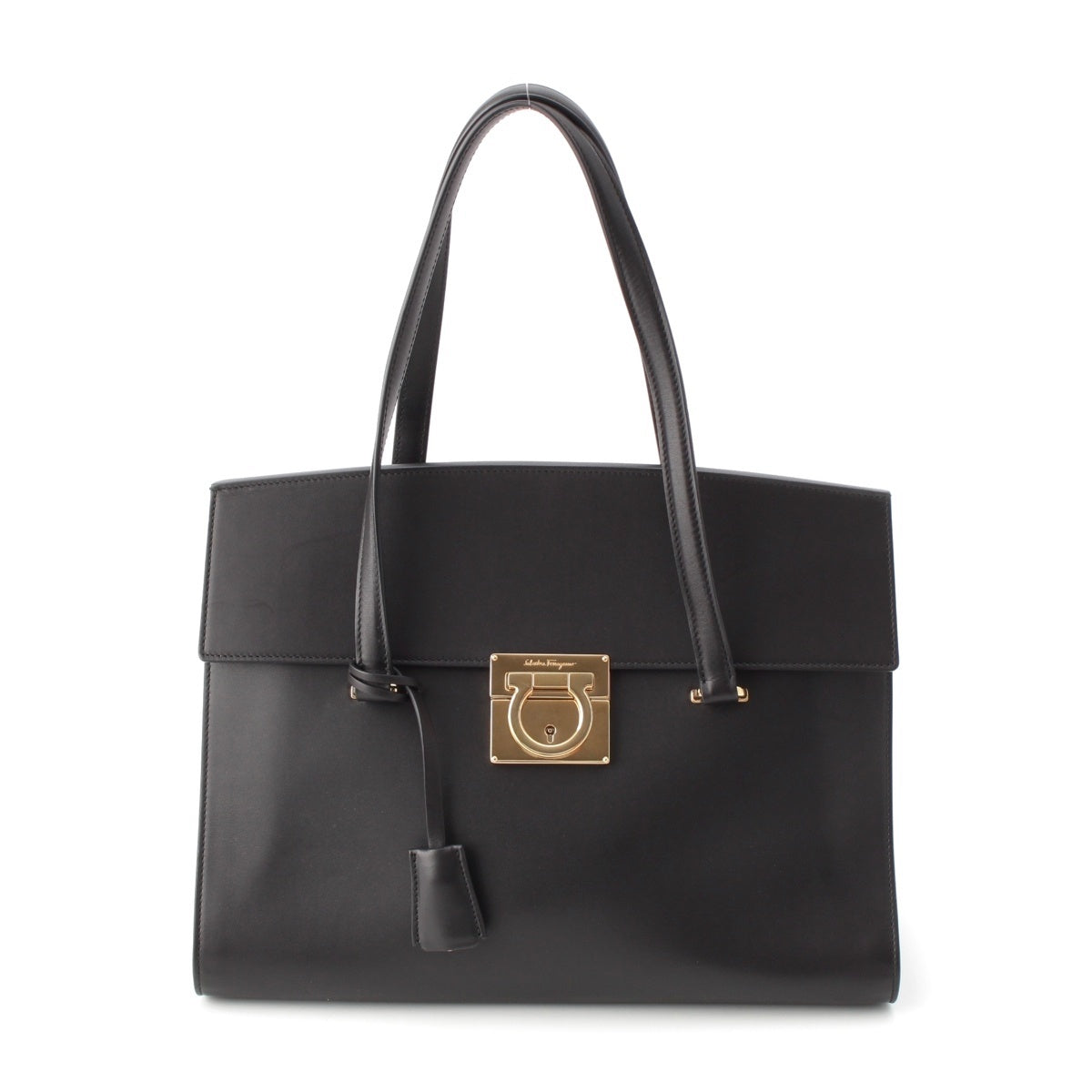 Salvatore Ferragamo leather Gancini Handbag DY-21 F818 black