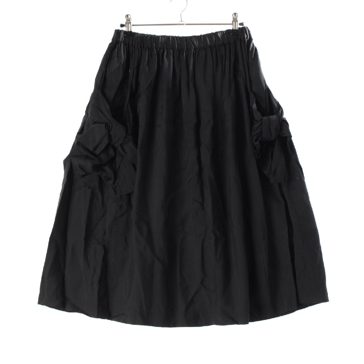 COMME des GARCONS COMME des GARCONS 17Stainless Steel Ribbon design pocket Gathered skirt knee length RS-S004 AD2016 black XS