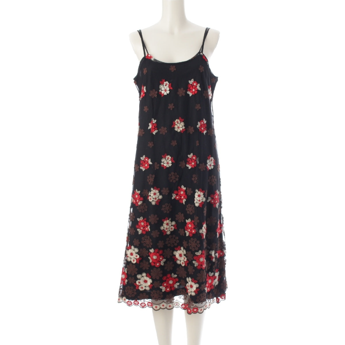robe de chambre COMME des GARCONS 01Stainless Steel Flower motif embroidered camisole one piece RO10011M AD2000 black M