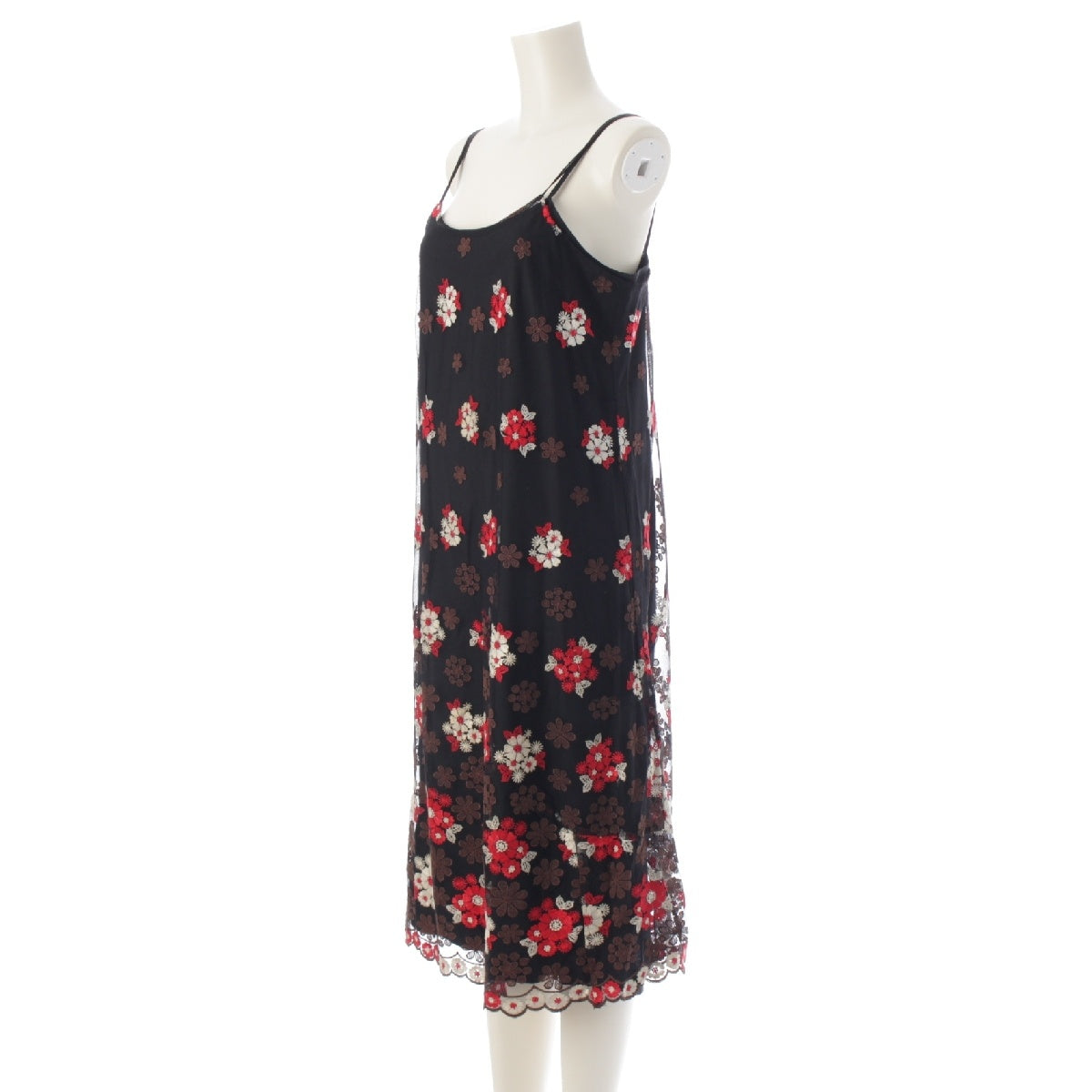 robe de chambre COMME des GARCONS 01Stainless Steel Flower motif embroidered camisole one piece RO10011M AD2000 black M