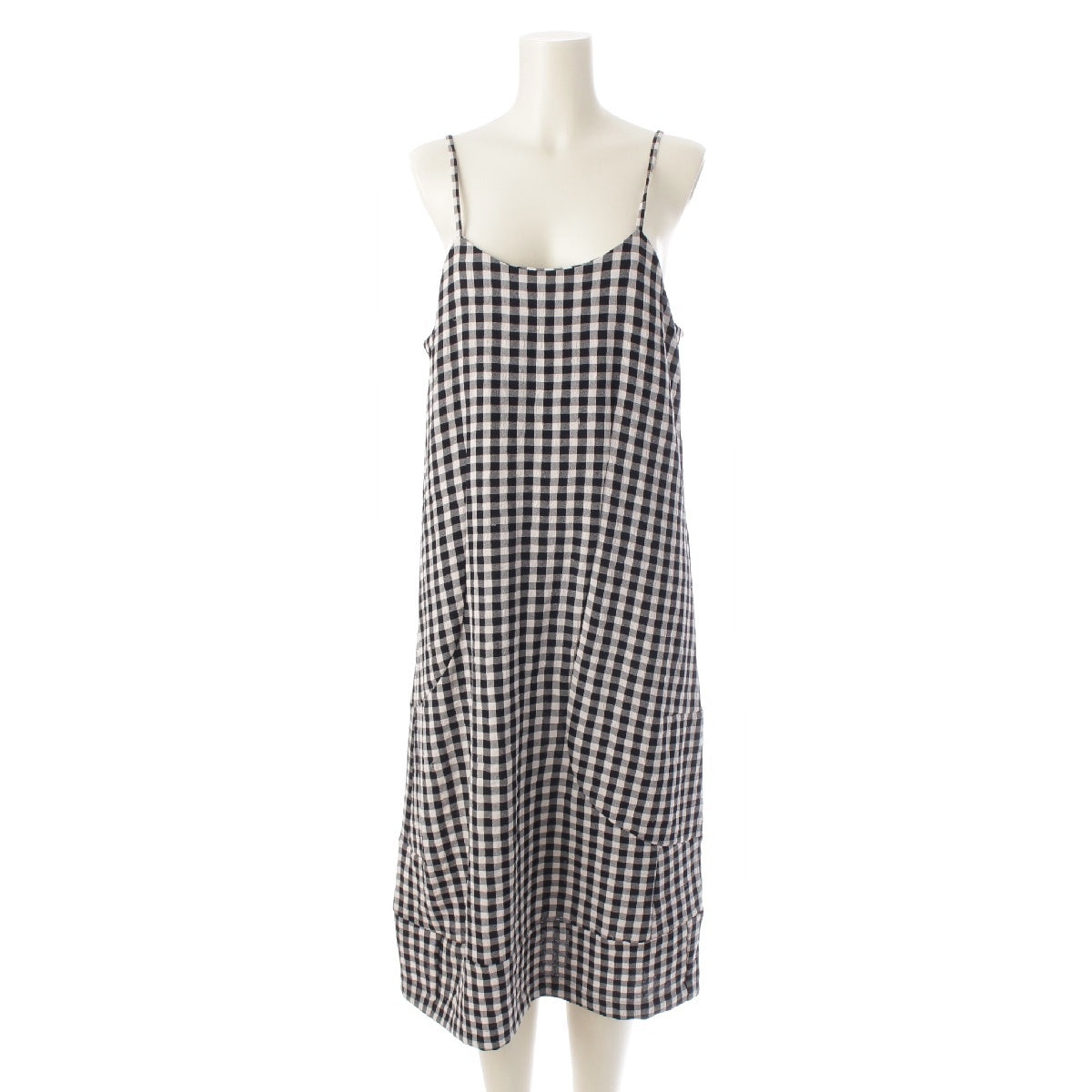 COMME des GARCONS 95AW AD1995 Vintage Check Pattern Switching Camisole one piece dress GO-04025S Black x pink S