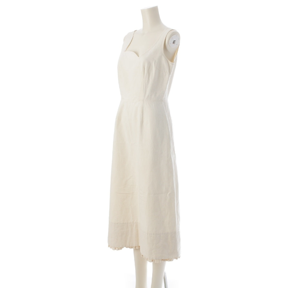COMME des GARCONS 90S Vintage canvas Hem design Sleeveless Long one piece Ivory S