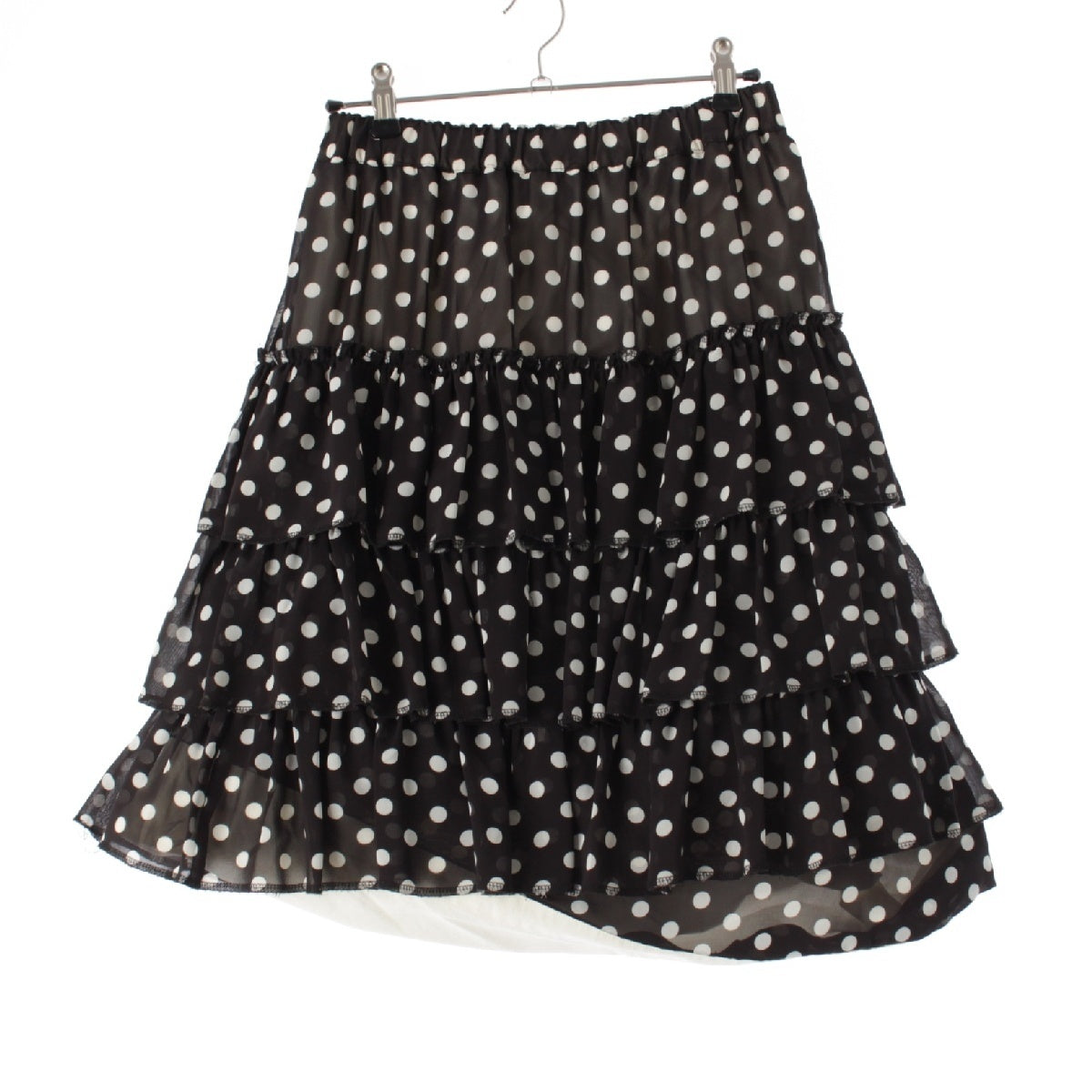 COMME des GARCONS Dot Pattern Ruffle Design Balloon skirt Black x white XS