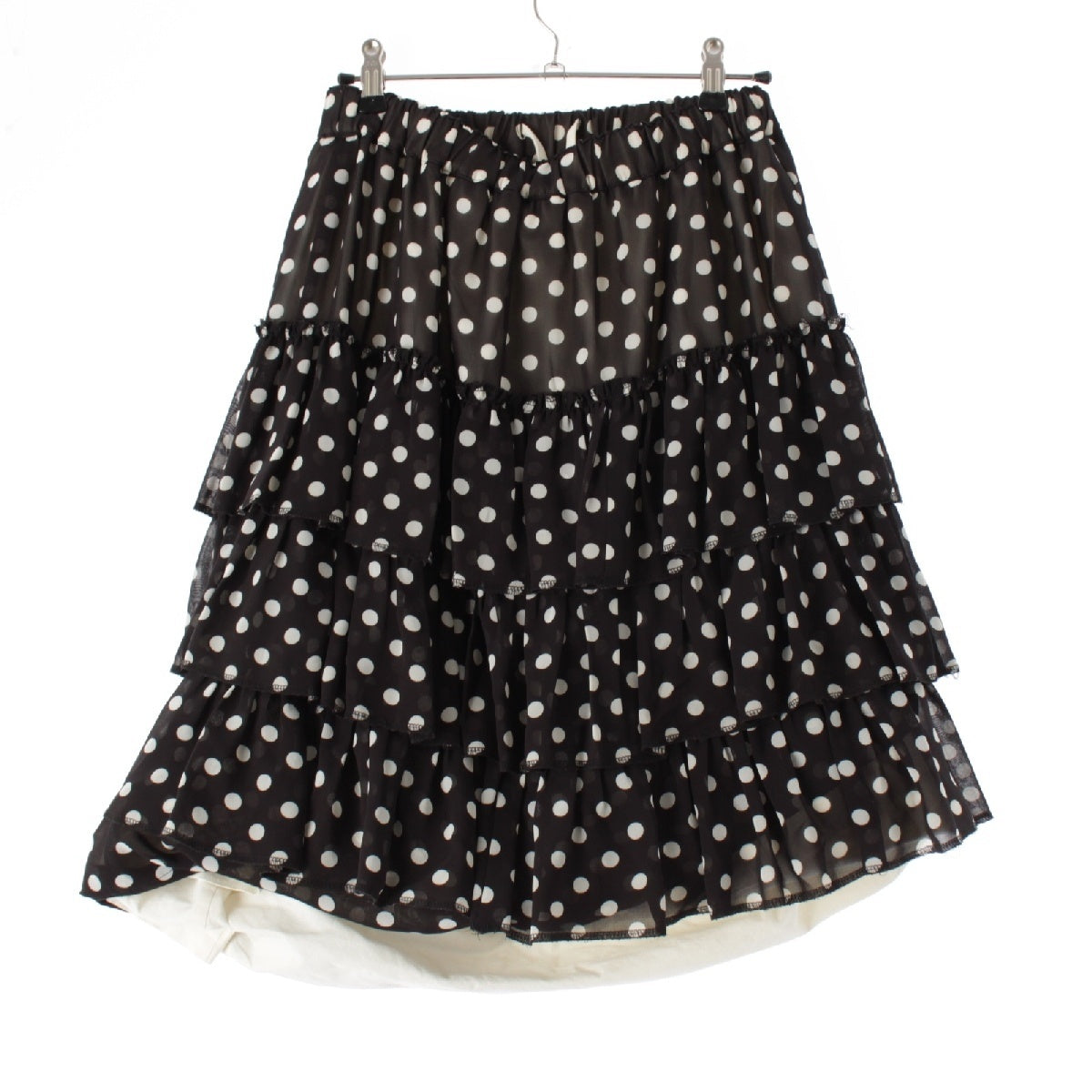 COMME des GARCONS Dot Pattern Ruffle Design Balloon skirt Black x white XS