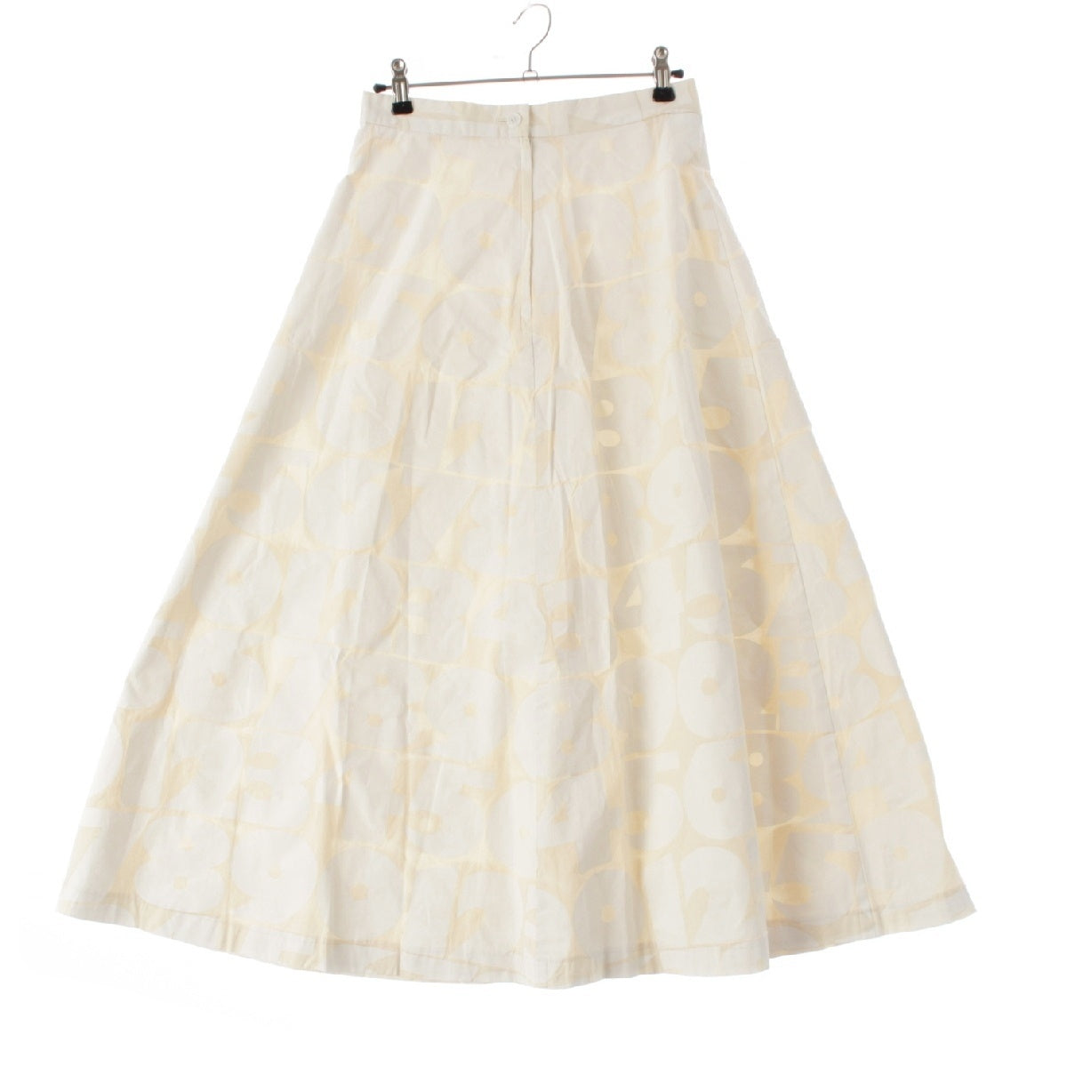 COMME des GARCONS 02Stainless Steel cotton Number print Long skirt GE-S004 AD2001 Ivoryx white S