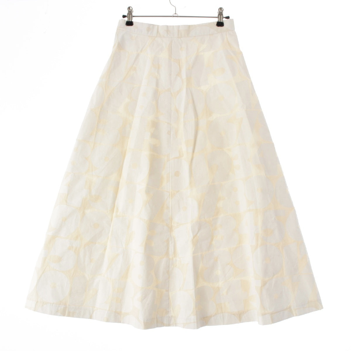 COMME des GARCONS 02Stainless Steel cotton Number print Long skirt GE-S004 AD2001 Ivoryx white S