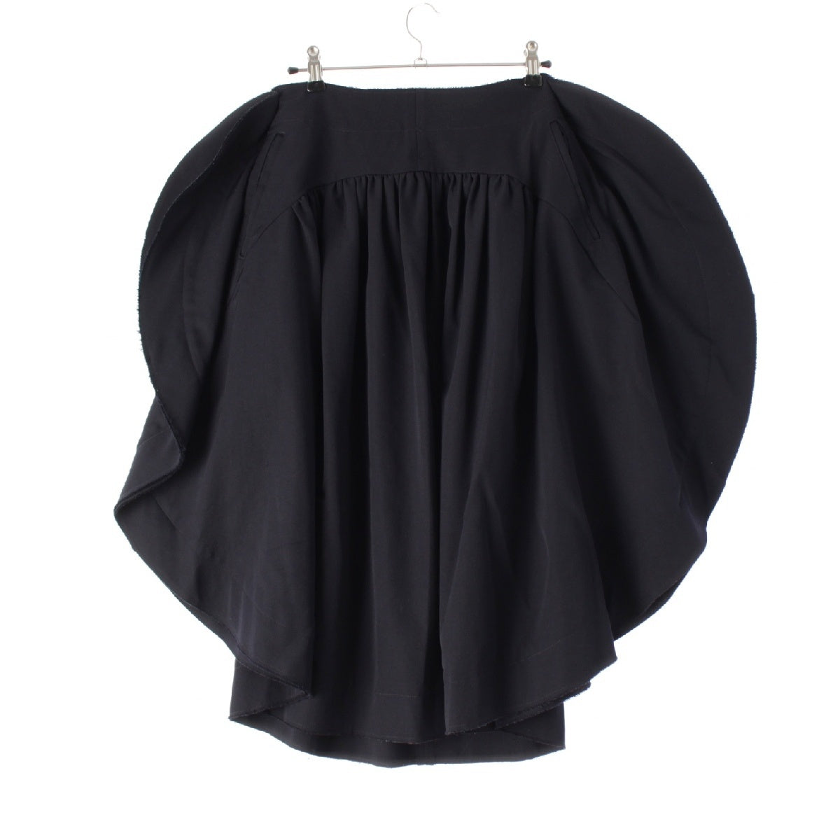 COMME des GARCONS 16Stainless Steel Wool gabardine Circle Cutoff skirt Bottoms GQ-S031 AD2015 black XS
