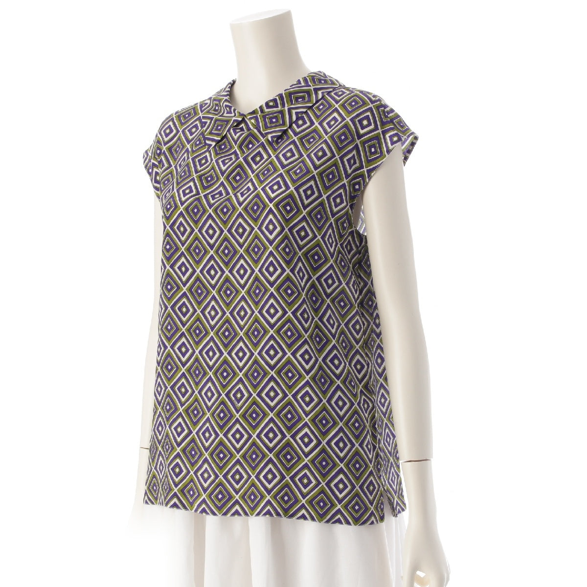 PRADA 12 years silk Total pattern sleeveless blouse tops multicolor 40