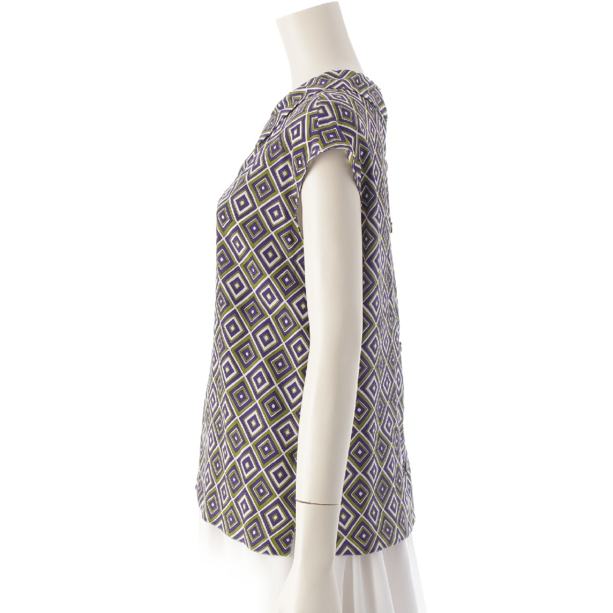 PRADA 12 years silk Total pattern sleeveless blouse tops multicolor 40