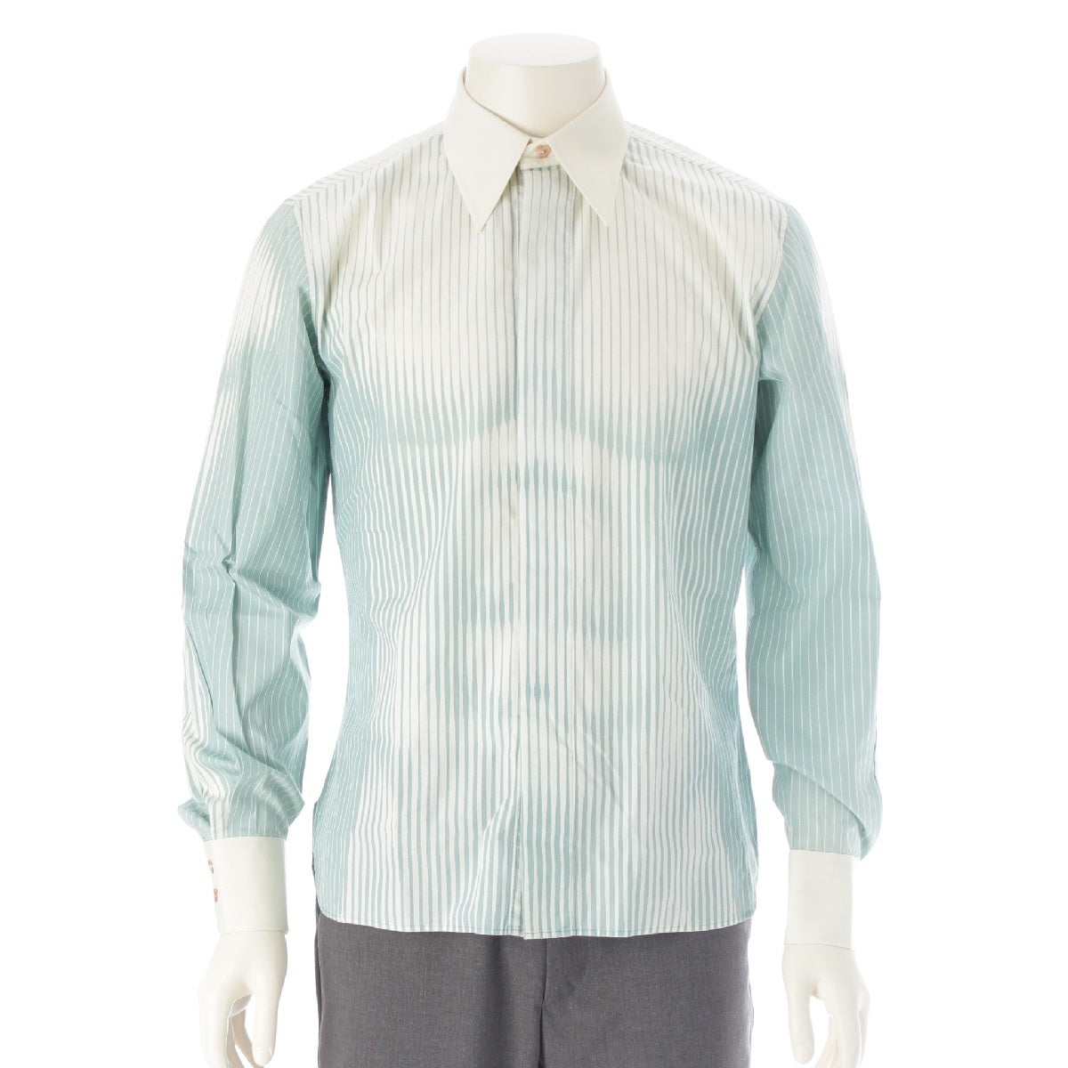 JEAN-PAUL GAULTIER Homme Striped Body Long sleeve shirt White green 48