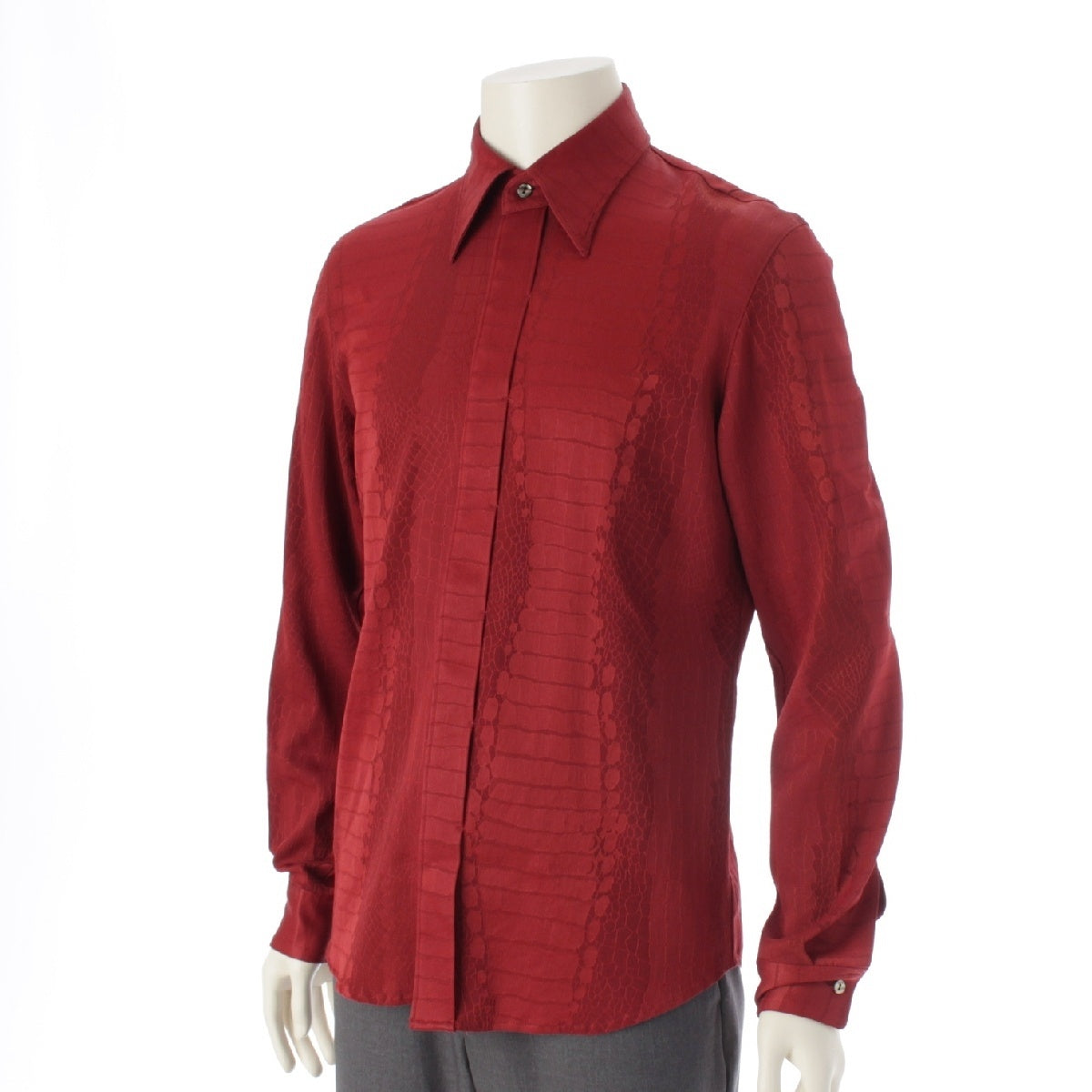 JEAN-PAUL GAULTIER Homme Python Pattern Long sleeve shirt Long sleeve top Red 48