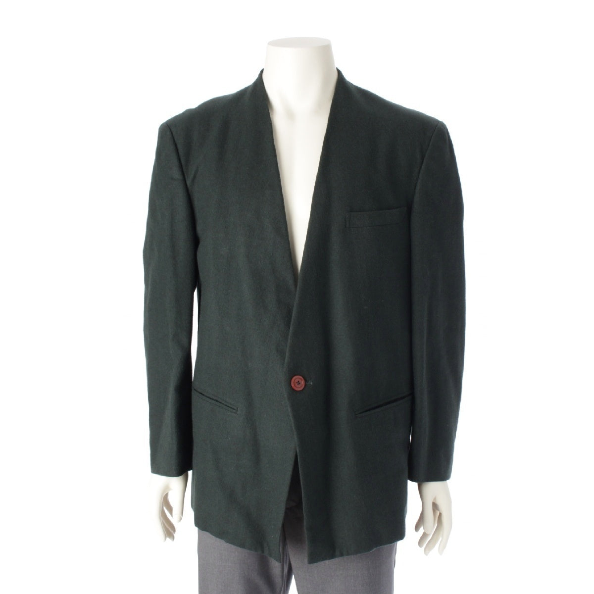 Issey Miyamen 80'S wool Brush tag no color tailored jacket LG33198 green M