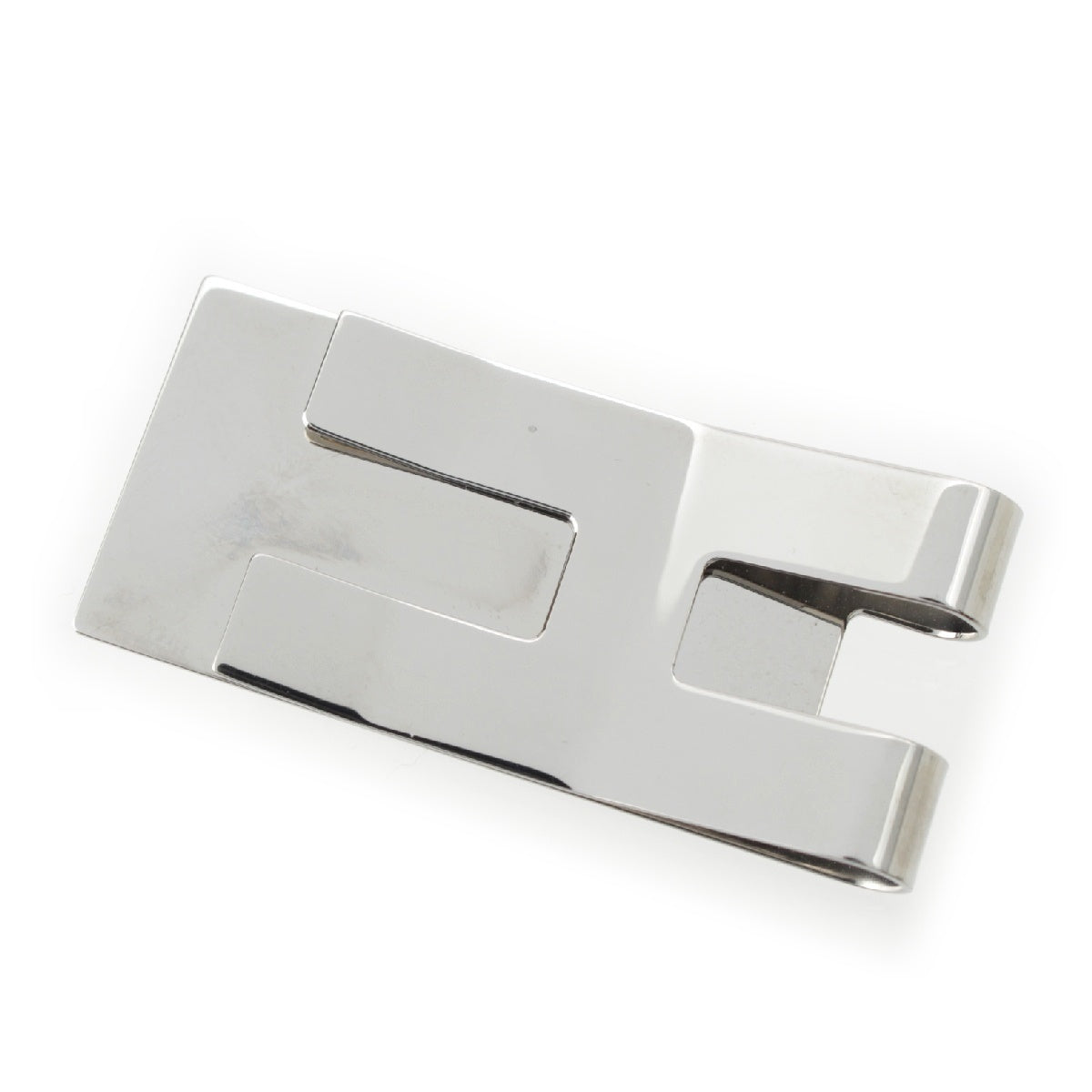 HERMES H logo bill clip Money clip Silver