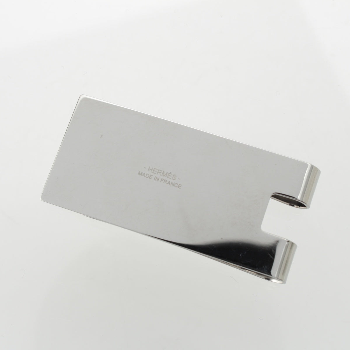 HERMES H logo bill clip Money clip Silver