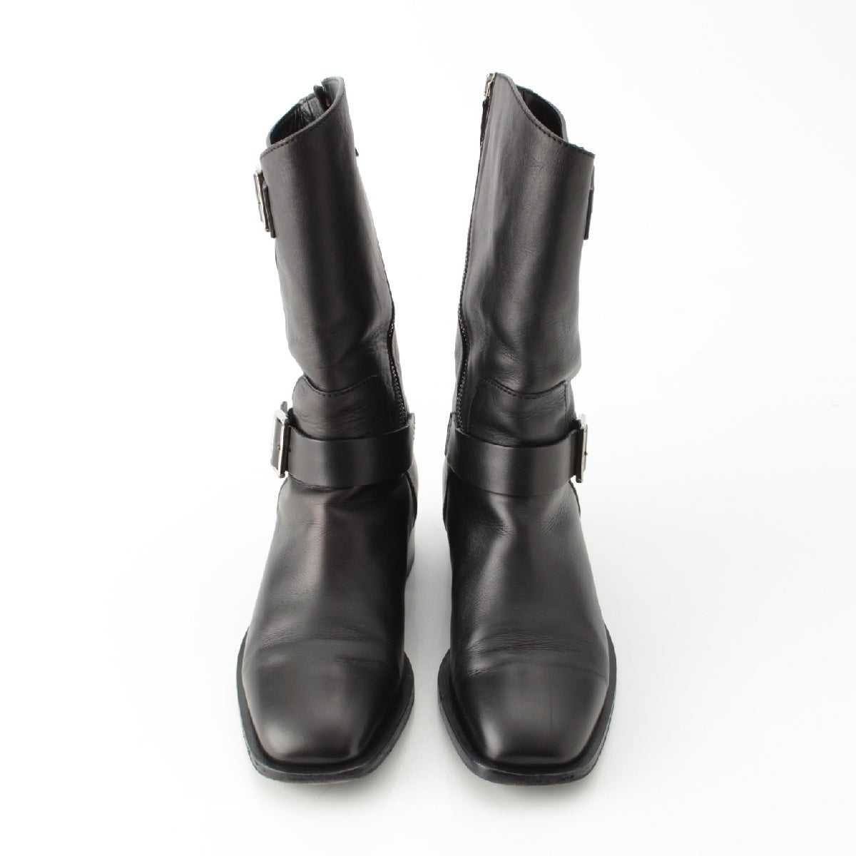 CHANEL COCO Mark Side Zip Engineer boots Belt buckle G27805 black 37 1/2