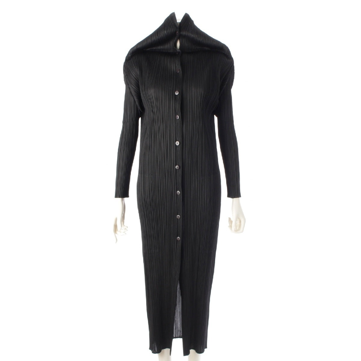 ISSEY MIYAKE 2WAY one piece Dresses Long Cardigans Coats PP93-JH234 black 3