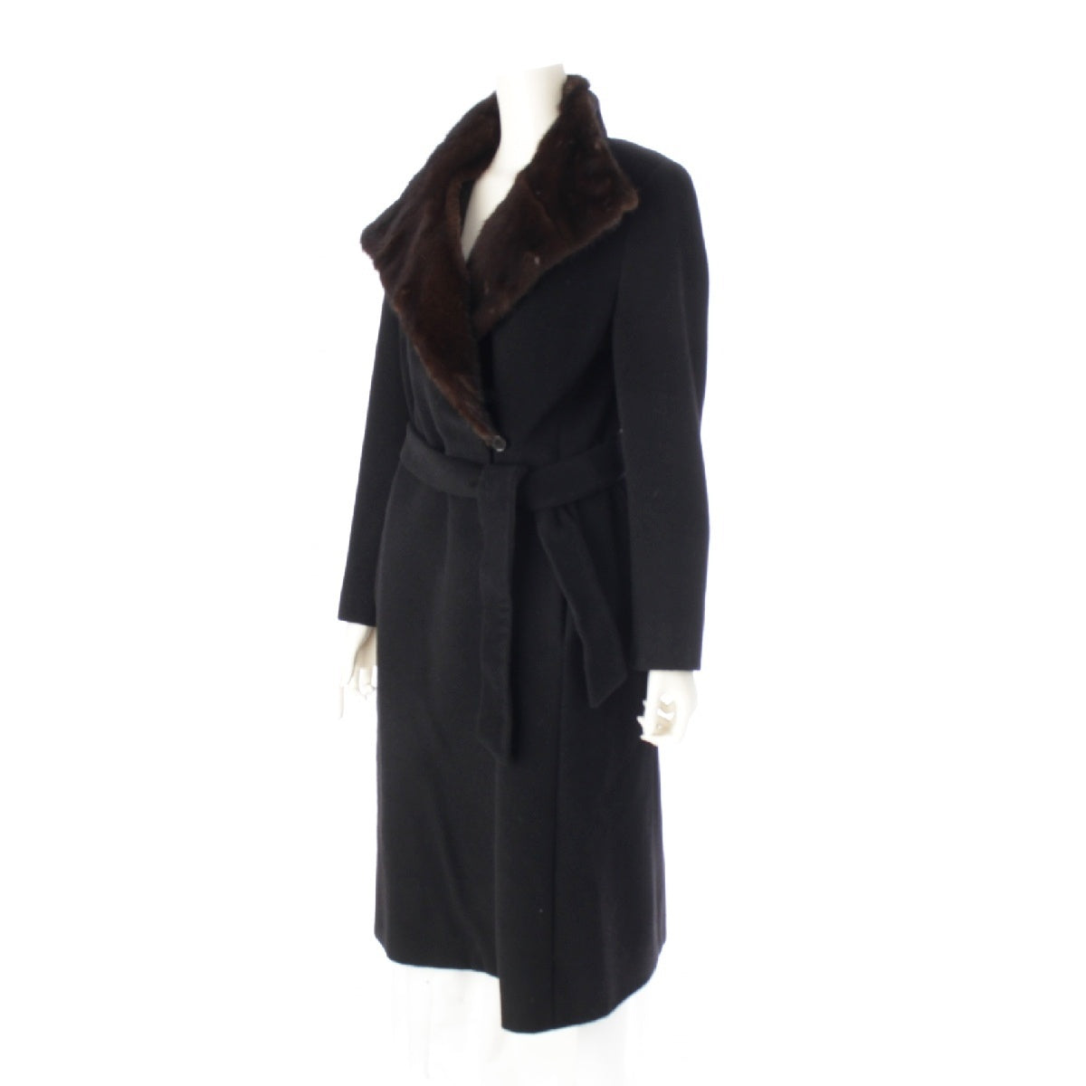 MAX MARA wool With ribbon outer Long coat jacket 1600013 black 38