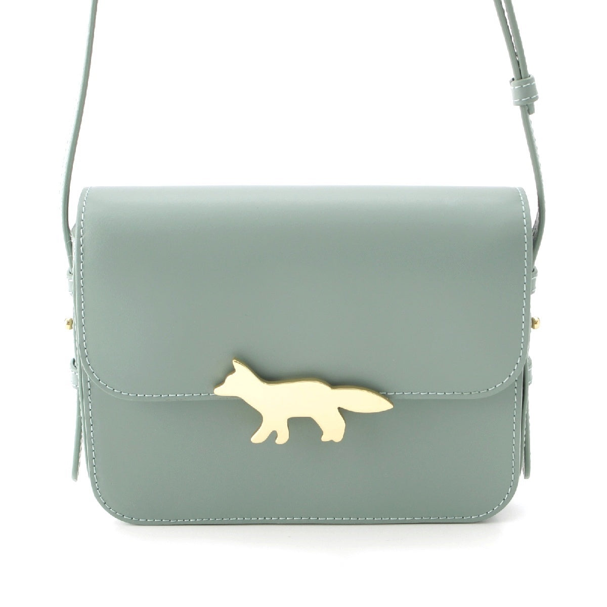 MAISON KITSUNE THE EDIE leather icon Shoulder Bag Cross body Light green