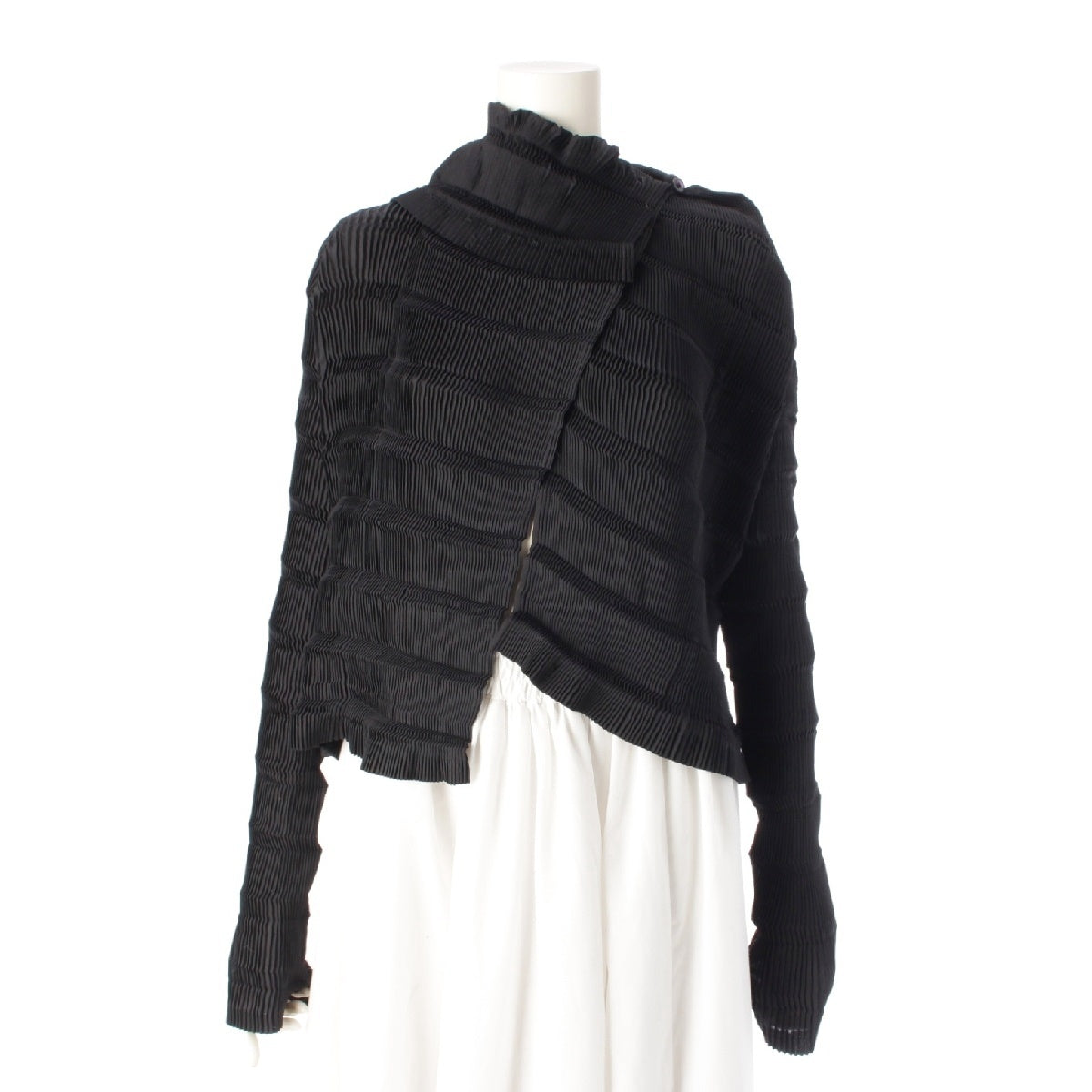 ISSEY MIYAKE Design Pleated Deformation cardigan tops IM82-FJ548 black L
