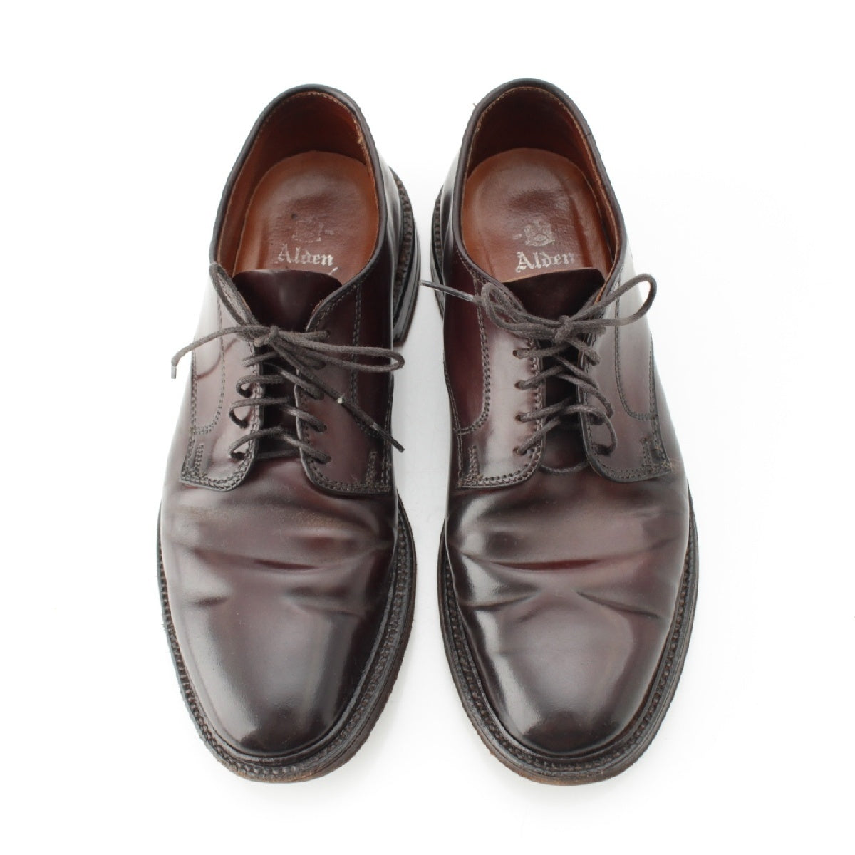 ALDEN Cordovan Wingtip Plain toe Bally last Dress shoes 990 Burgundy 7