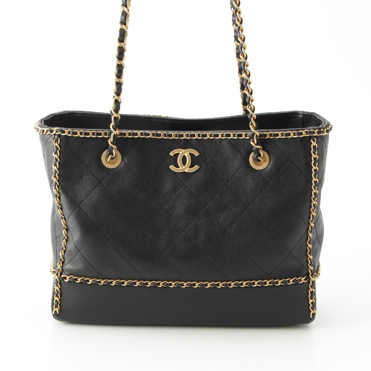 CHANEL Matelasse COCO Mark Chain Round Tote Bag bag AS2739 black